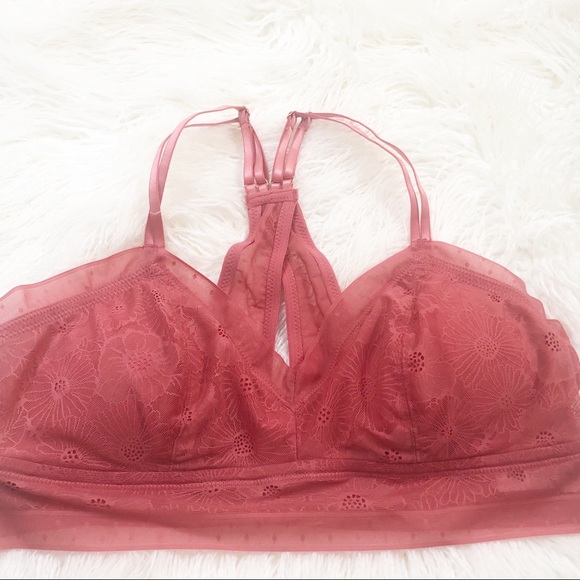 Aerie XL Washed Brick Color Lace Padded Bralette - Picture 4 of 13